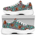 Halloween Zombie Striped Pattern Print White Chunky Shoes
