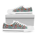 Halloween Zombie Striped Pattern Print White Low Top Sneakers