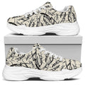 Hand Drawn Mantis Pattern Print White Chunky Shoes