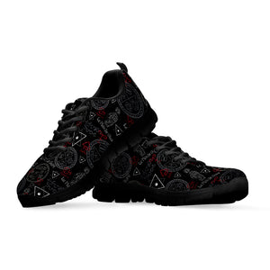 Hand Of Glory Black Magic Witch Print Black Running Shoes