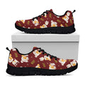 Happy Jack Russell Terrier Pattern Print Black Running Shoes