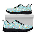 Happy Llama And Cactus Pattern Print Black Running Shoes