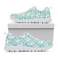 Happy Llama And Cactus Pattern Print White Running Shoes