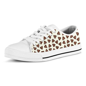 Happy Poop Pattern Print White Low Top Sneakers
