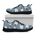 Happy Sheep Pattern Print Black Running Shoes