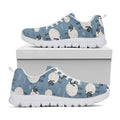 Happy Sheep Pattern Print White Running Shoes