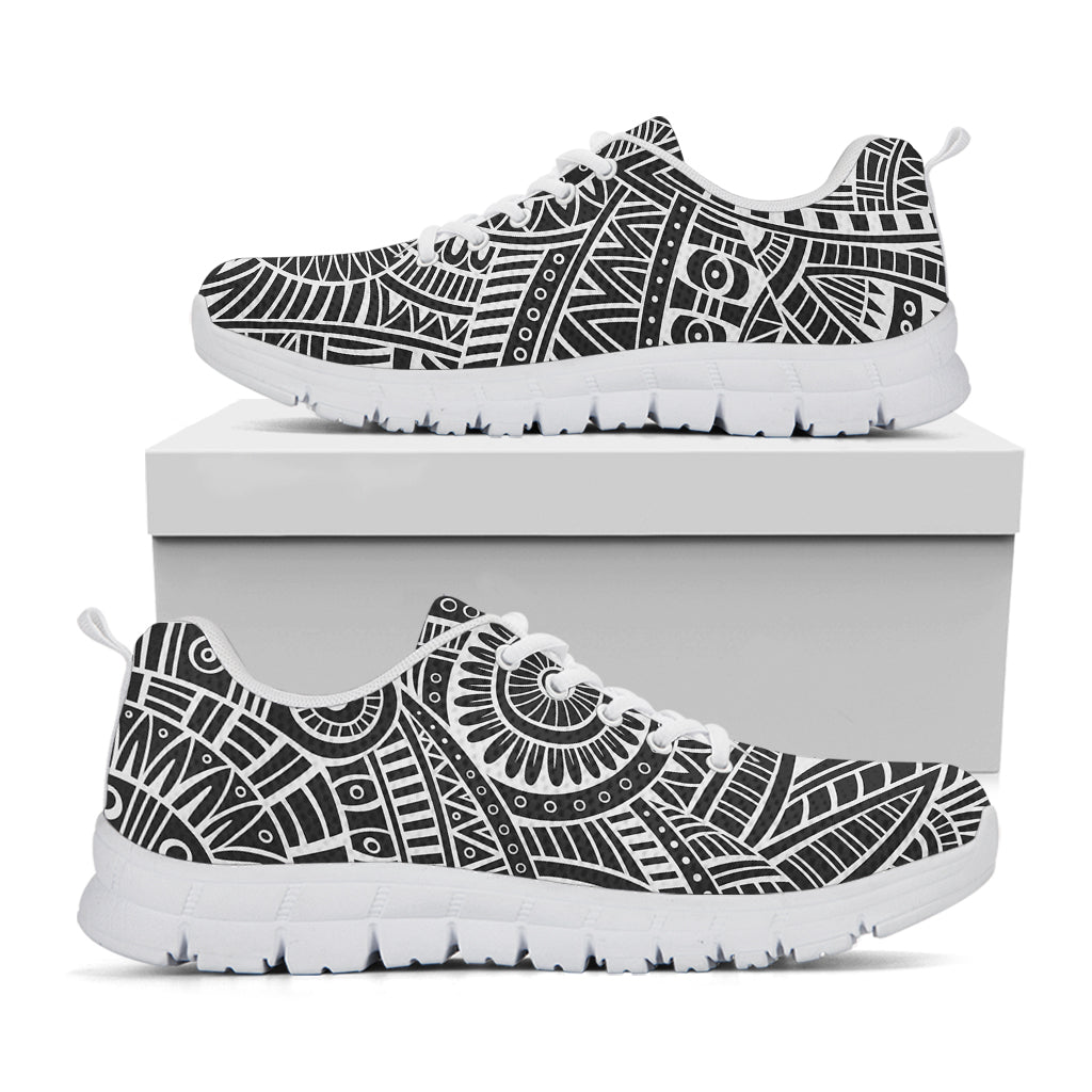 Hawaii Polynesian Tribal Print White Running Shoes