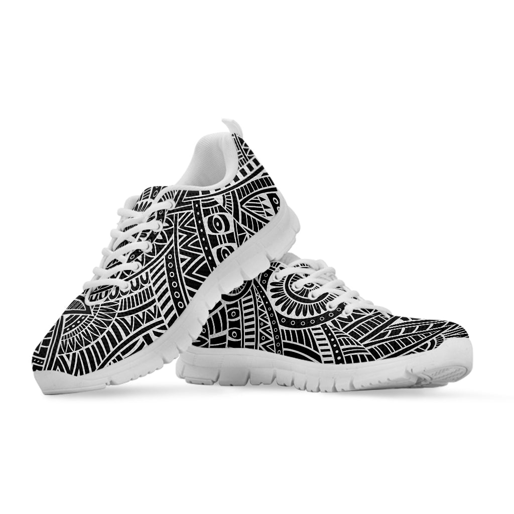 Hawaii Polynesian Tribal Print White Running Shoes