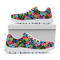 Hawaiian Floral Pattern Print White Running Shoes
