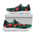 Hawaiian Tropical Flowers Pattern Print White Running Shoes