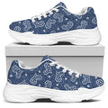 Heart And Star Denim Jeans Pattern Print White Chunky Shoes
