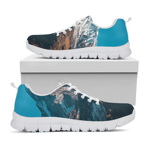 Himalaya Mountain Print White Running Shoes
