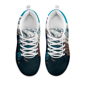 Himalaya Mountain Print White Running Shoes