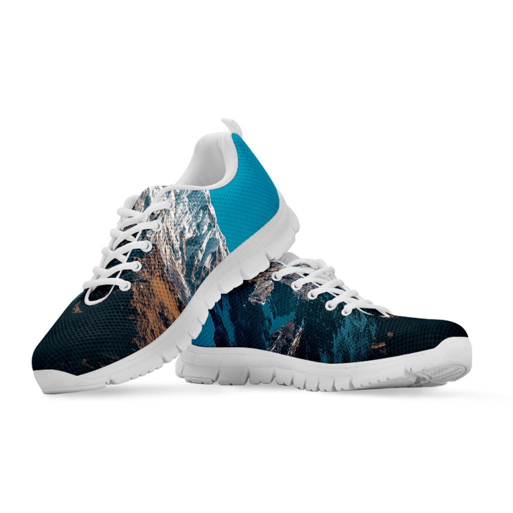 Himalaya Mountain Print White Running Shoes