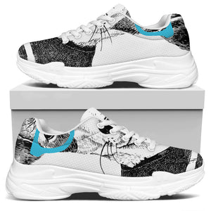 Hipster Jack Russell Terrier Print White Chunky Shoes