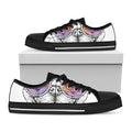 Hipster Pug Print Black Low Top Sneakers