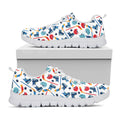 Hockey Equipment Pattern Print White Running Shoes