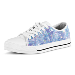 Holographic Artwork Print White Low Top Sneakers