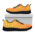 Honey Bee Hive Print Black Running Shoes