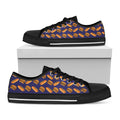 Hot Dog And Hamburger Pattern Print Black Low Top Sneakers