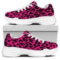 Hot Pink Leopard Print White Chunky Shoes