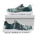 Howling Snowy Wolf Painting Print White Running Shoes