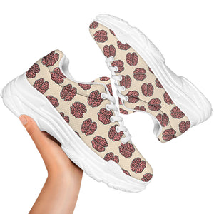 Human Brain Pattern Print White Chunky Shoes