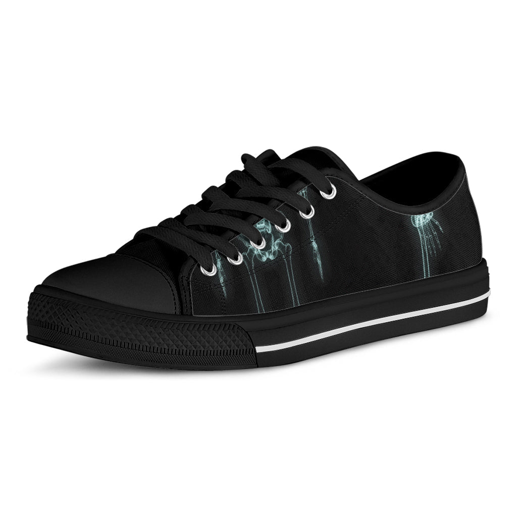 Human Skeleton X-Ray Print Black Low Top Sneakers
