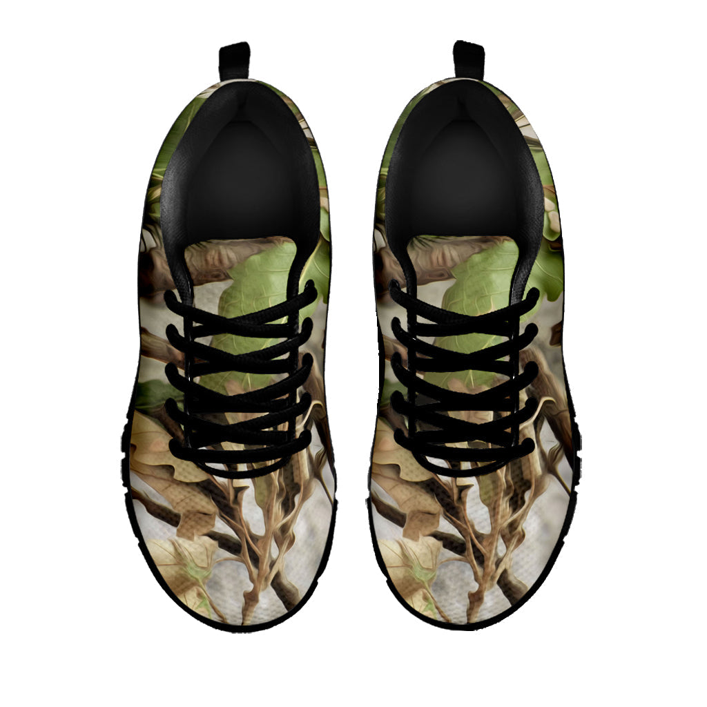 Hunting Camouflage Pattern Print Black Running Shoes