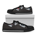 Ice Hockey Skates Print Black Low Top Sneakers