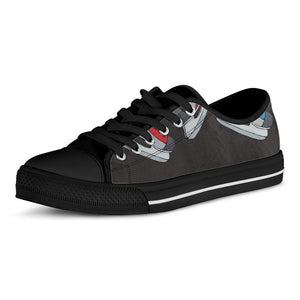 Ice Hockey Skates Print Black Low Top Sneakers