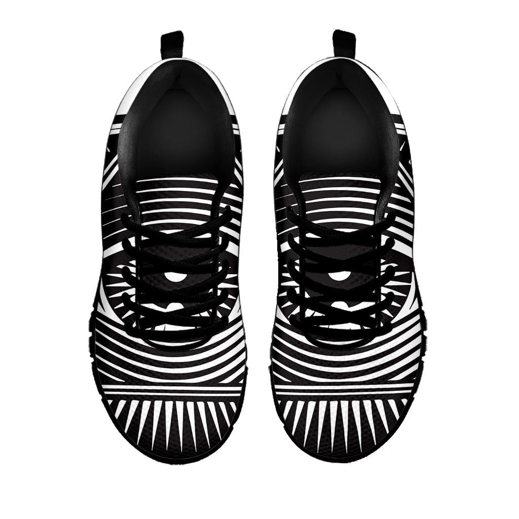 Illuminati Symbol Print Black Running Shoes