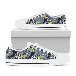 Illusion Toucan Print White Low Top Sneakers