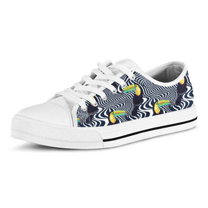 Illusion Toucan Print White Low Top Sneakers