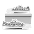 Indian Bohemian Elephant Pattern Print White Low Top Sneakers
