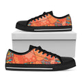 Indian Boho Hippie Elephant Print Black Low Top Sneakers