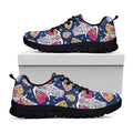 Indian Floral Elephant Pattern Print Black Running Shoes