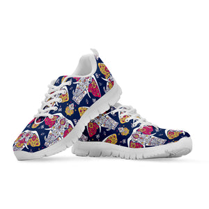 Indian Floral Elephant Pattern Print White Running Shoes