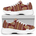 Indian Hamsa Hand Print White Chunky Shoes