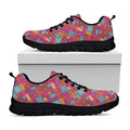 Indian Patchwork Pattern Print Black Running Shoes