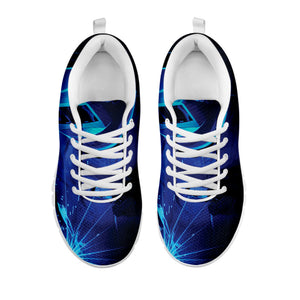 Industrial Welder Print White Running Shoes