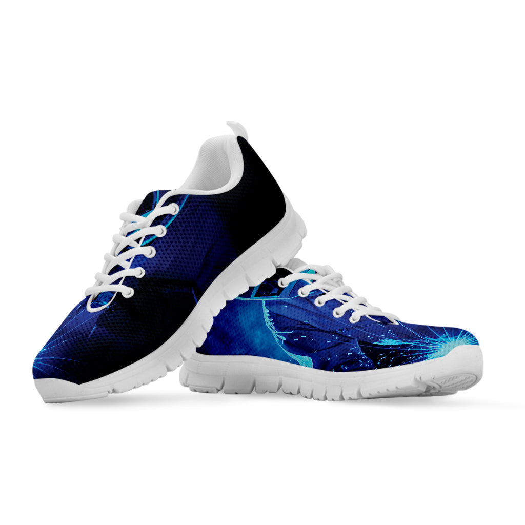 Industrial Welder Print White Running Shoes