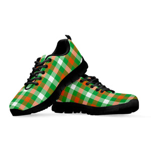 Irish Checkered St. Patrick's Day Print Black Running Shoes