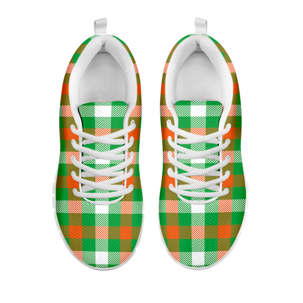 Irish Checkered St. Patrick's Day Print White Running Shoes