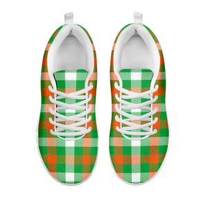 Irish Checkered St. Patrick's Day Print White Running Shoes