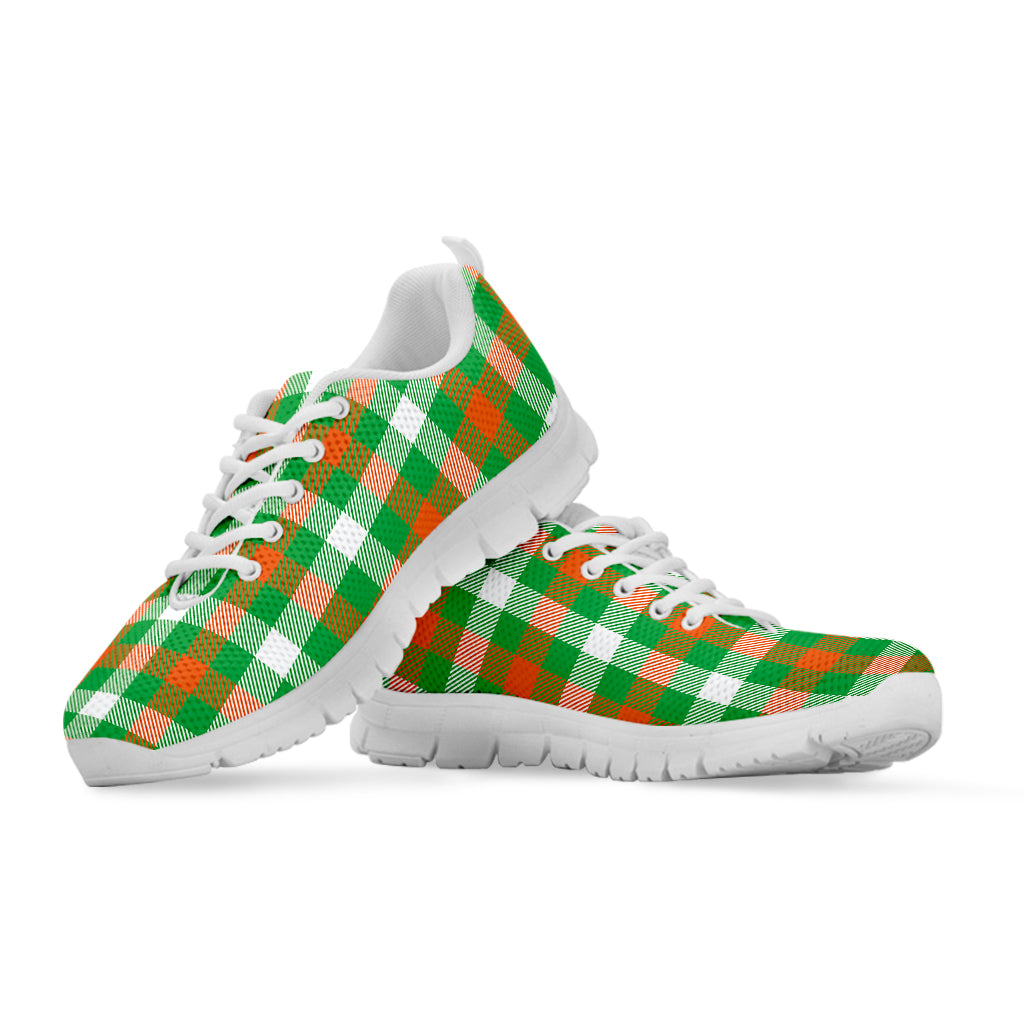 Irish Checkered St. Patrick's Day Print White Running Shoes