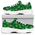 Irish Clover Saint Patrick's Day Print White Chunky Shoes