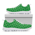 Irish Green Buffalo Plaid Print White Running Shoes