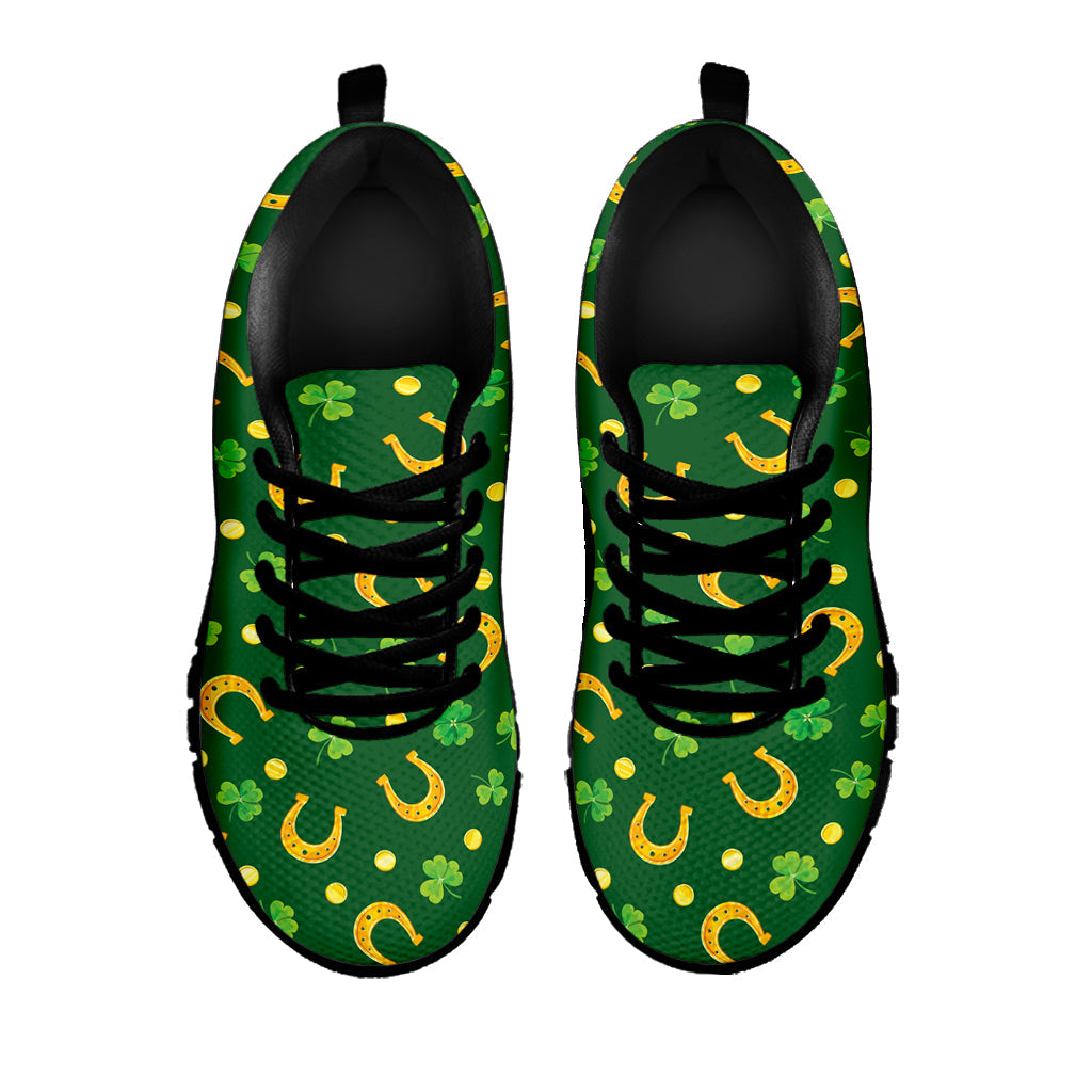 Irish Saint Patrick's Day Pattern Print Black Running Shoes