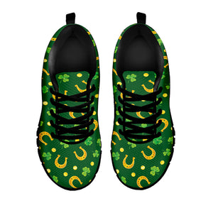 Irish Saint Patrick's Day Pattern Print Black Running Shoes